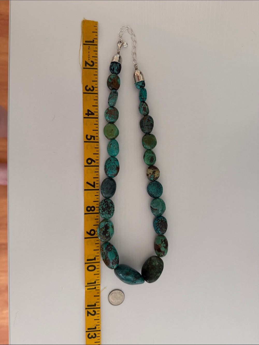 Vintage Jay King Turquoise DTR 925 Green Matrix Beaded Necklace women’s jewelry - Picture 2 of 4